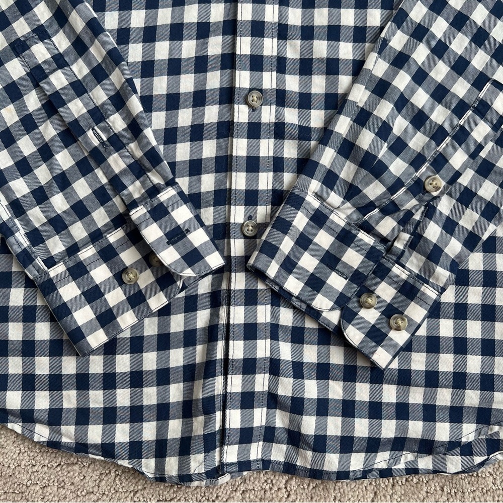 Navy and White Gingham Button Down Shirt - Picture 6 of 9